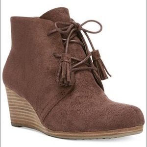 Dr Scholls Dakota brown microsuede Wedge Boot 7.5